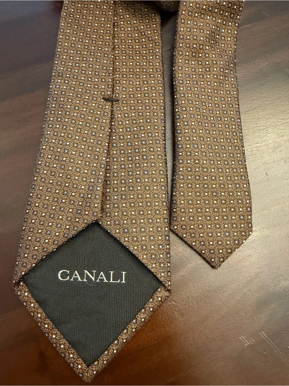 CANALI Men's Jacquard Silk Tie Brown